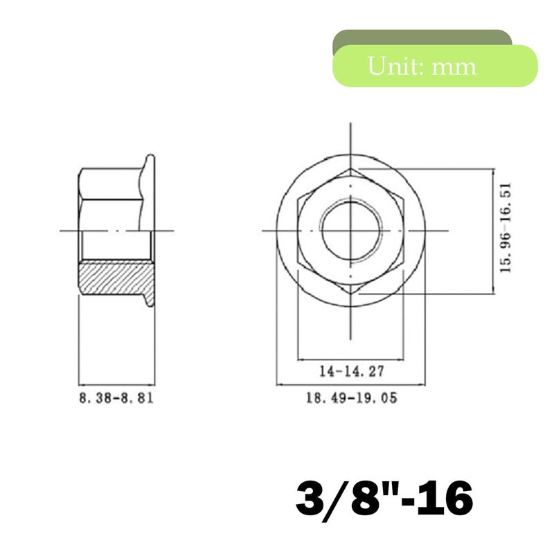 sotoolstop Store 3/8"-16 Flange Nuts, 304 Stainless Steel Serrated Flange Hex Lock Nuts, 10Pcs-Pack - Image 4